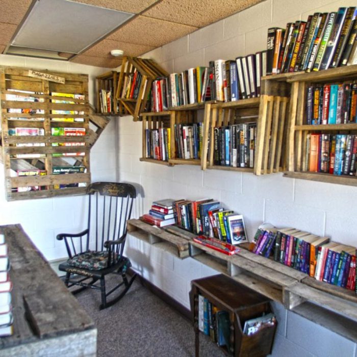 Library area at Fiddlers Green-Senior Living in Bad Axe, Michigan