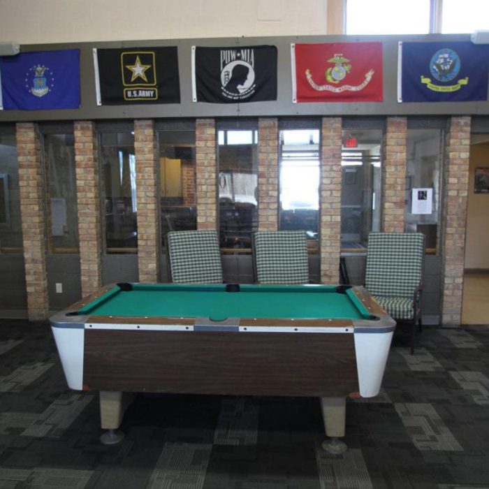 Pool table at Fiddlers Green-Senior Living in Bad Axe, Michigan