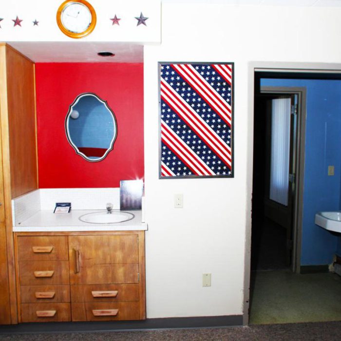 Shared bathroom at Fiddlers Green-Senior Living in Bad Axe, Michigan