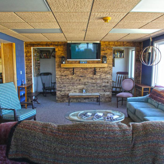 TV area at Fiddlers Green-Senior Living in Bad Axe, Michigan
