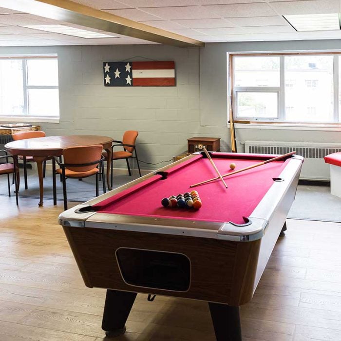Interior-Pool Table at Fiddler's Green-Independent Living in Corunna, Michigan